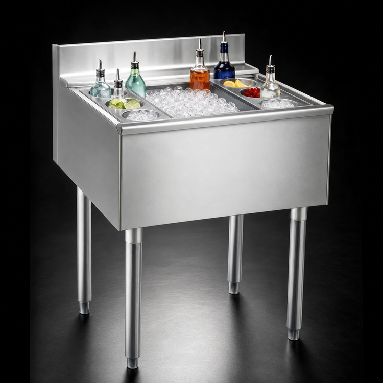 Product image #3 for Eagle Group 2200 Series 24" x 24" Modular Underbar Cocktail Unit with 7-Circuit Cold Plate and Insulated Ice Bin