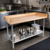 Thumbnail image #3 for John Boos DNS08-X 60-Inch x 30-Inch Baker's Top Wood Work Table with Galvanized Steel Base and Adjustable Undershelf