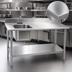 Thumbnail image #3 for Eagle Group Deluxe 60-Inch x 30-Inch 16-Gauge Stainless Steel Sink Work Table with Right-Side Bowl, Backsplash, and Adjustable Undershelf