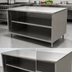 Thumbnail image #3 for BK Resources 48 x 24 Inch Stainless Steel Chef Table with Open Front Cabinet Base