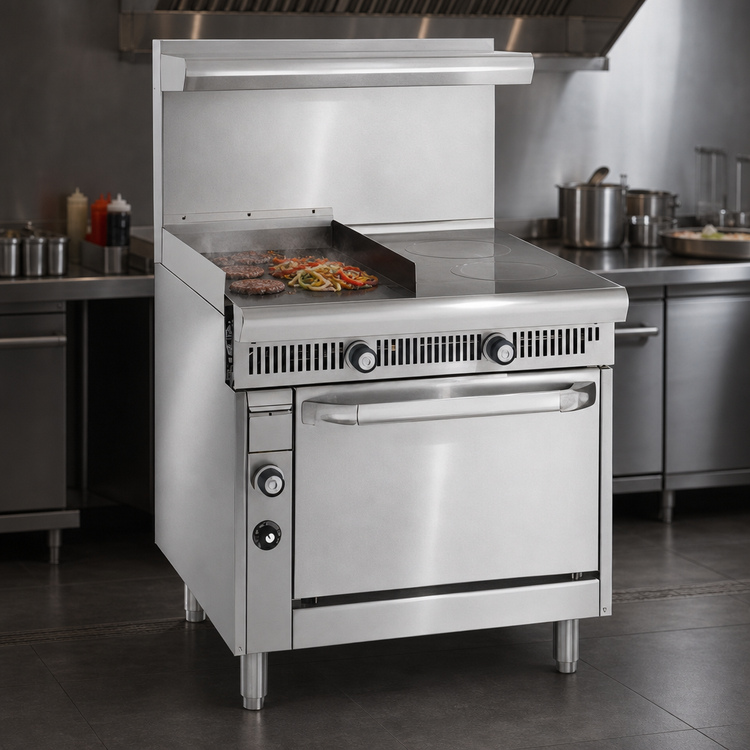 Product image #3 for Imperial Spec Series Heavy Duty 36-Inch Gas Range with 18-Inch Thermostatic Griddle, 18-Inch Hot Top and Convection Oven