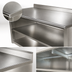Thumbnail image #3 for Advance Tabco Special Value Series 60-Inch x 30-Inch Open Front Base Work Table with 5-Inch Backsplash and Mid-Shelf