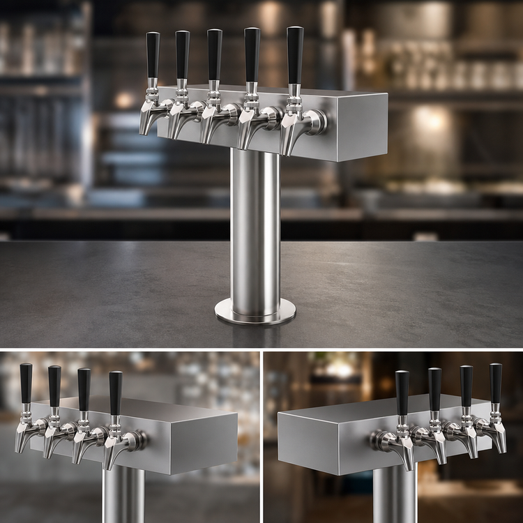 Product image #3 for Krowne Double-Sided Glycol-Cooled Countertop T-Head Beer Tower, 8 Faucet Capacity