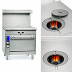 Thumbnail image #3 for Imperial (Middleby) Spec Series IHR-1FT-C 36-Inch Heavy-Duty Gas French Top Range with Convection Oven, Stainless Steel