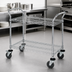 Thumbnail image #3 for Quantum 30 Inch x 21 Inch Chrome Plated Utility Bus Cart with 2 Wire Shelves