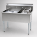 Thumbnail image #3 for Eagle Group Two-Compartment Utility Sink, 49-3/8 Inch W x 22 Inch D, 16 Gauge 430 Stainless Steel, Galvanized Legs