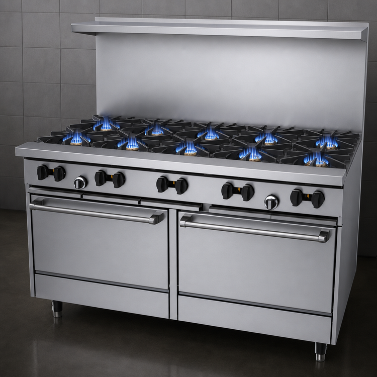 Product image #3 for Garland Signature Sunfire 60-Inch Gas Restaurant Range with 10 Open Burners and 2 Standard Ovens