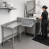 Thumbnail image #3 for Advance Tabco L-Shaped Island Clean Dishtable, 83 Inch, Left-Hand, 10-1/2 Inch Backsplash, 304 Stainless Steel