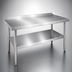 Thumbnail image #3 for 84-Inch Stainless Steel Work Table with 2-Inch Backsplash and Galvanized Undershelf
