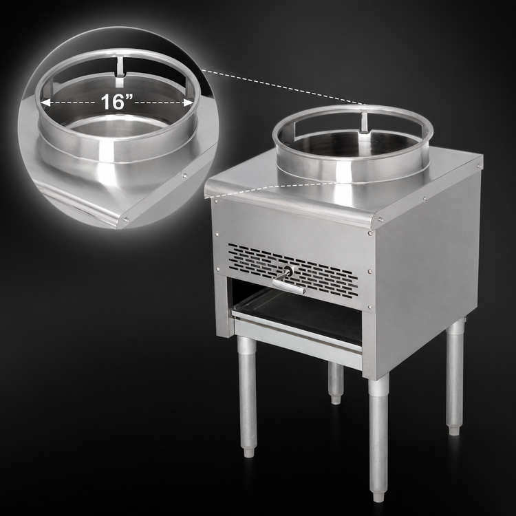 Product image #3 for Turbo Air Bake Tech Innovation Radiance Gas Wok Range with 16-Inch Opening, 125,000 BTU