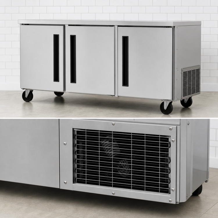 Product image #3 for Centerline by Traulsen 72-Inch Three-Section Compact Undercounter Freezer with Left-Hinged Solid Doors