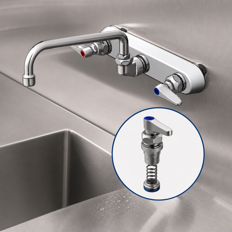 Product image #3 for T&S Brass B-1127 8-Inch Center Wall-Mount Workboard Faucet with 10-Inch Swing Nozzle