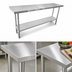 Thumbnail image #3 for 72 Inch x 24 Inch 16 Gauge Stainless Steel Work Table with Adjustable Undershelf and Beveled Square Edge