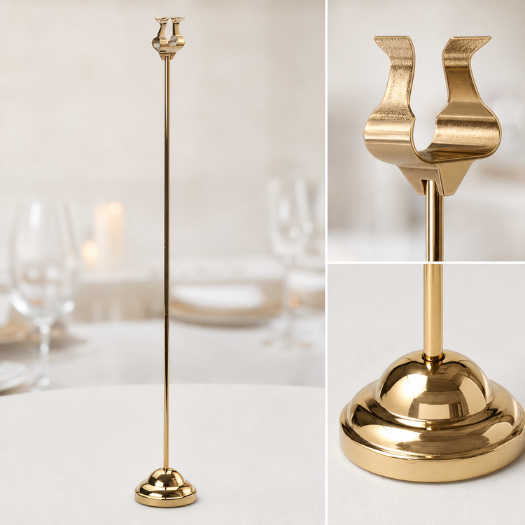 Product image #4 for Gold 18-Inch Harp Weighted Metal Number Stand
