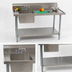 Thumbnail image #3 for 72-Inch x 30-Inch Stainless Steel Prep Sink Work Table with Left Sink, Backsplash, and Undershelf
