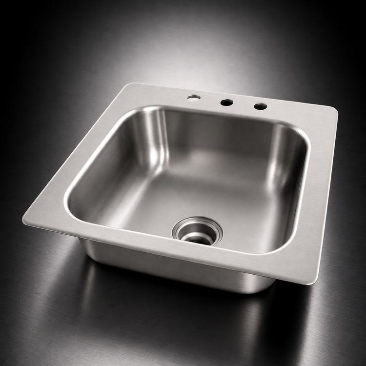 Product image #3 for Advance Tabco Smart Series 1-Compartment Self-Rimming Drop-In Sink, 16 x 14 x 10-Inch Bowl, 304 Stainless Steel