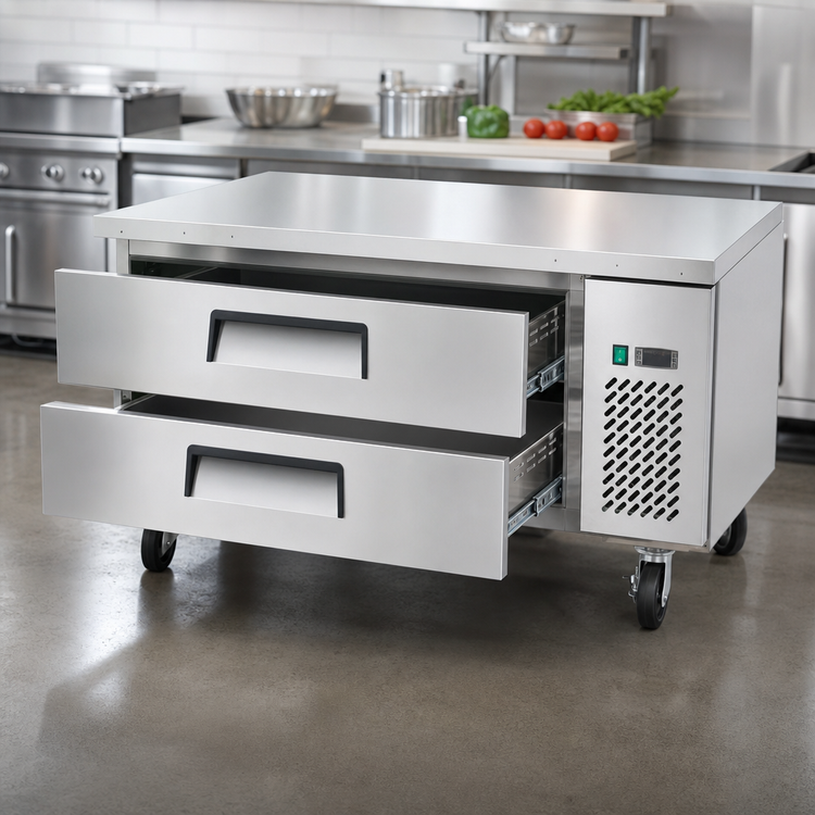 Product image #3 for Atosa Refrigerated Chef Base with 2 Drawers, 48-2/5 Inch Wide, Stainless Steel