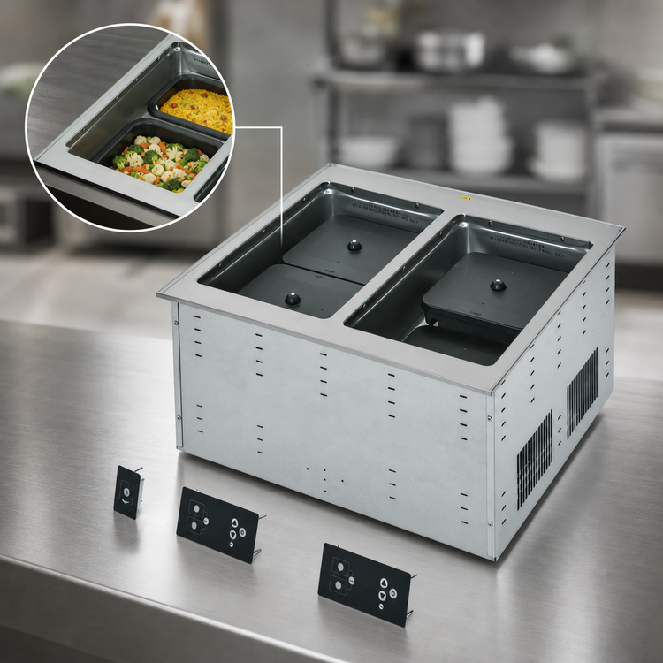 Product image #3 for Vollrath Two-Well Modular Induction Dry Well Hot Food Drop-In, 120V