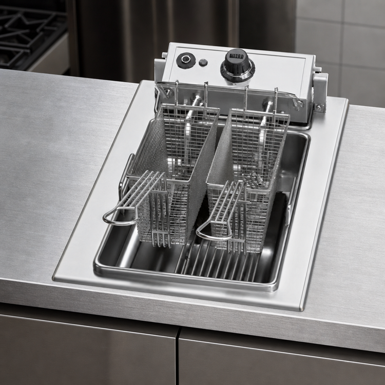 Product image #3 for Wells Drop-In Electric Single-Pot Fryer with Thermostatic Controls, 15 lb Capacity