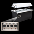 Thumbnail image #3 for Vollrath 2-Series Affordable Portable 4-Well Open-Well Mobile Hot Food Station with Buffet Breath Guard and Lights, Enclosed Storage Base, Black