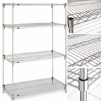 Thumbnail image #3 for Metro Super Erecta A526C Super Adjustable Chrome-Plated Wire Shelving Starter Unit, 30"W x 24"D x 63"H, 4 Shelves