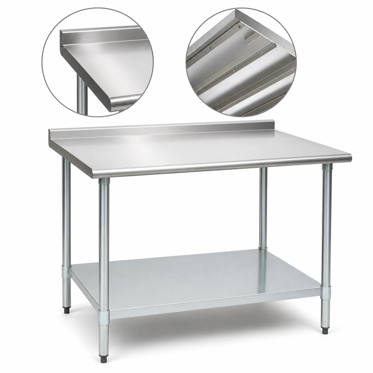 Product image #3 for Eagle BlendPort Budget Series 30"W x 30"D Stainless Steel Work Table with Rear Upturn and Adjustable Undershelf