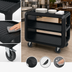 Thumbnail image #4 for Cambro Service Cart PRO Large Open-Side 3-Shelf Bus Cart, Black, 4 Swivel Casters with Brake