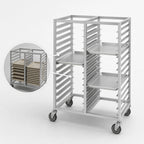 Thumbnail image #3 for Channel Manufacturing 466A3 Double-Section Aluminum Cafeteria Tray Rack with 5-Inch Swivel Casters, 28-Tray Capacity, 15 x 20-Inch Trays