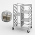 Thumbnail image #3 for Channel Manufacturing Double-Section Aluminum Cafeteria Tray Rack with 5-Inch Swivel Stem Casters, 28 Tray Capacity, 45 x 30 x 36 Inches