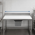 Thumbnail image #3 for Channel Manufacturing BS5 60-Inch Stainless Steel Work Table Backsplash, 4.63-Inch High