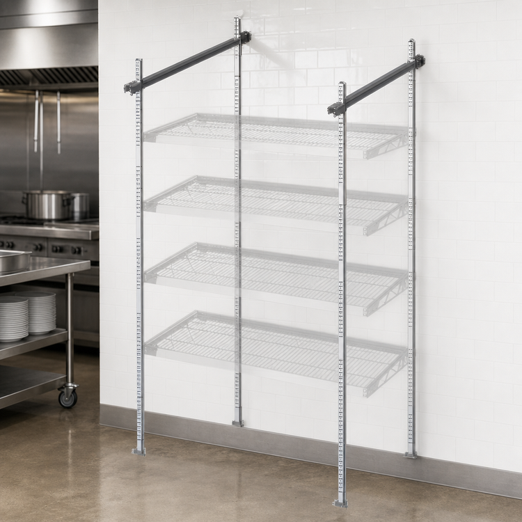 Product image #3 for Quantum 18-Inch Overhead Track Shelving Intermediate Kit with 86-Inch Posts