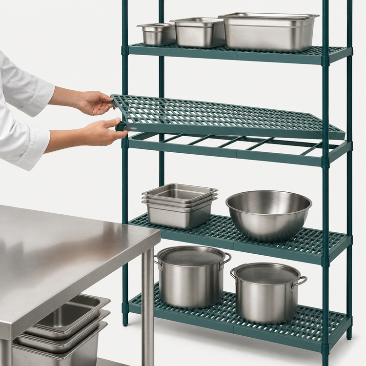 Product image #3 for Metro Super Erecta Pro 4-Shelf Add-On Polymer Shelving Unit, 21 x 36 x 63 Inches, Stationary, Green