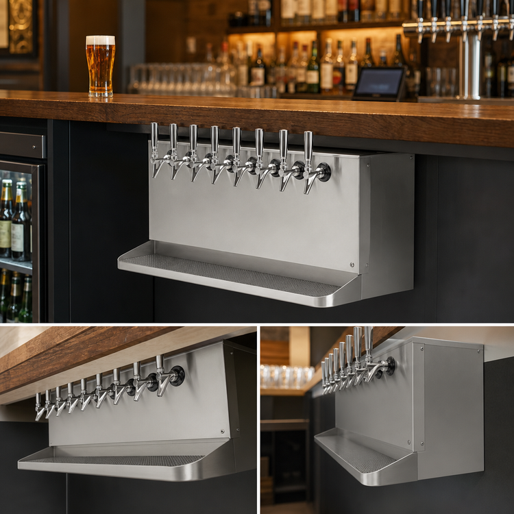 Product image #3 for Micro Matic 8-Faucet Underbar Glycol-Cooled Draft Beer Dispenser with Integrated Drip Tray