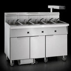 Thumbnail image #3 for Imperial (Middleby) IFSCB550EC Electric 5-Tank Battery Floor Fryer, 50 lb. Each, Computer Controls, Built-In Filter, Dump Station