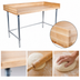 Thumbnail image #3 for BK Resources 72-Inch x 36-Inch Hard Maple Bakers Table with Galvanized Open Base