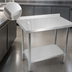 Thumbnail image #3 for BK Resources 30 Inch x 18 Inch Stainless Steel Work Table with 1-1/2 Inch Rear Riser and Adjustable Undershelf