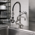 Thumbnail image #3 for T&S Brass Mini Pre-Rinse Unit, Single-Hole Deck Mount, 8-Inch Swing Nozzle, 1.42 GPM Low-Flow Spray Valve