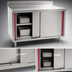 Thumbnail image #3 for Spec-Master Marine Series 72-Inch x 24-Inch Stainless Steel Work Table with Cabinet Base and Sliding Doors