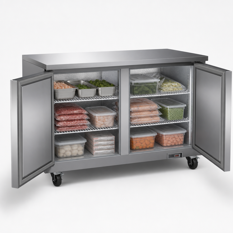 Product image #3 for IKON Refrigeration IUC61F 61-Inch Two-Section Undercounter Freezer, Solid Doors, 15.5 Cu. Ft.