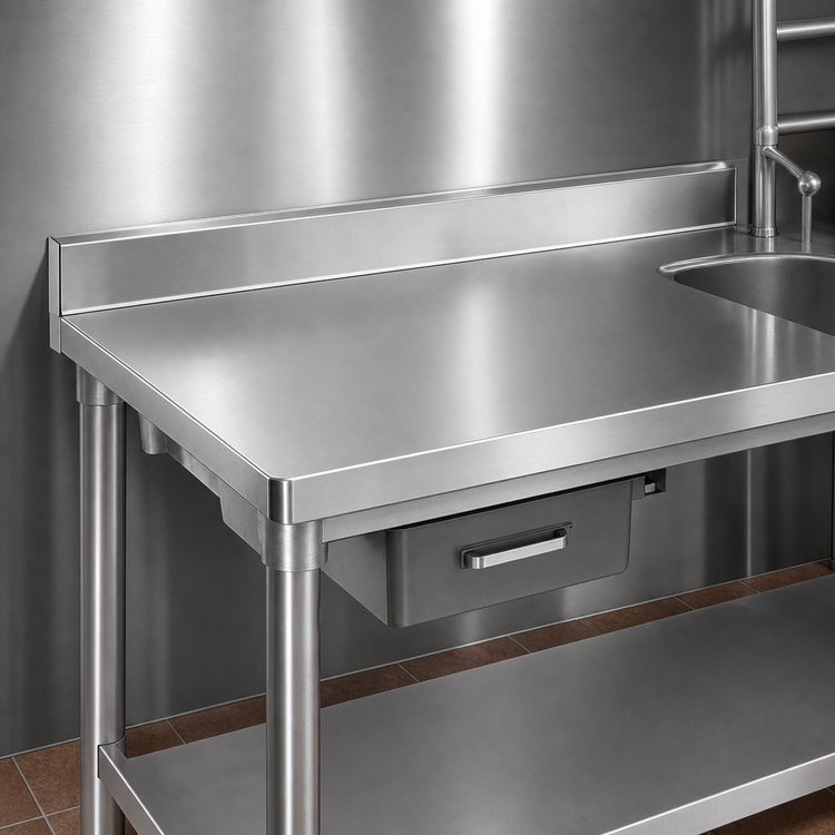 Product image #3 for New Age 36-Inch W x 6-Inch H Stainless Steel Backsplash for Sink Tables