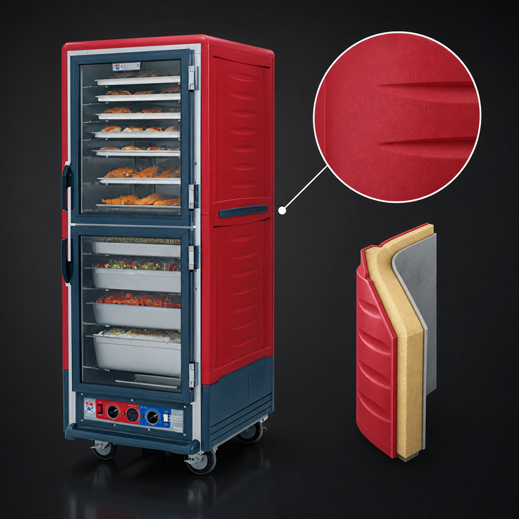 Product image #3 for Metro C5 3 Series Full-Height Combination Heated Holding and Proofing Cabinet with Dutch Solid Aluminum Doors and Fixed Wire Slides