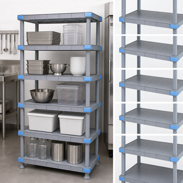 Product image #3 for Quantum Millenia 5-Shelf Solid Polymer Starter Shelving Unit, 36-Inch W x 24-Inch D x 86-Inch H