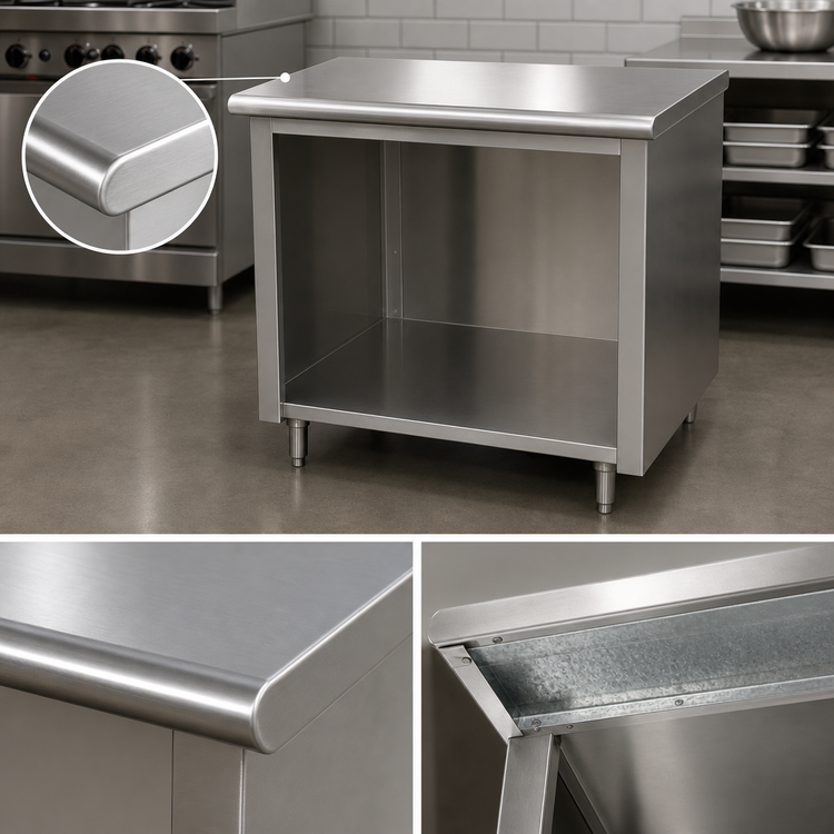Product image #3 for Advance Tabco Special Value Economy 60"W x 30"D 16-Gauge 304 Stainless Steel Flat Top Open Base Work Table
