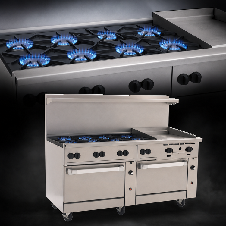 Product image #3 for Wolf Challenger XL 72-Inch Gas Restaurant Range with 8 Open Burners, 24-Inch Griddle, and 2 Standard Ovens