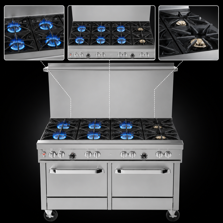 Product image #3 for Southbend Ultimate 48-Inch Commercial Gas Restaurant Range with 6 Open Burners, Standard Oven, and Cabinet Base