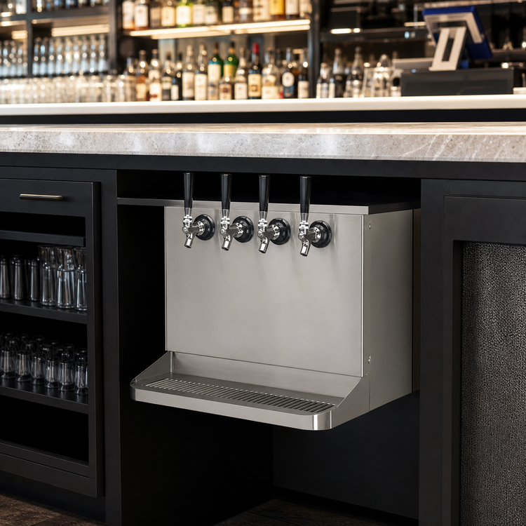 Product image #3 for Micro Matic USA SB420-KR 4-Faucet Underbar Glycol-Cooled Draft Beer Dispenser with Drip Tray