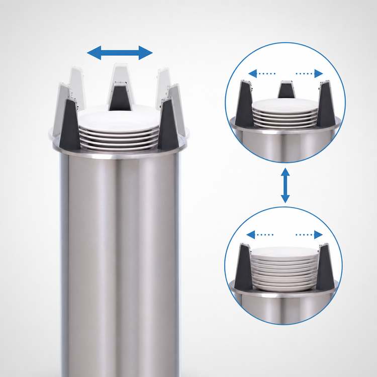Product image #3 for Eagle Director's Choice Adjustable Heated Drop-In Shielded Round Plate Dispenser