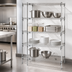 Thumbnail image #3 for Metro Super Erecta Super Adjustable Starter Wire Shelving Unit, 30 x 21 x 63 Inches, 4 Shelves, Chrome Plated