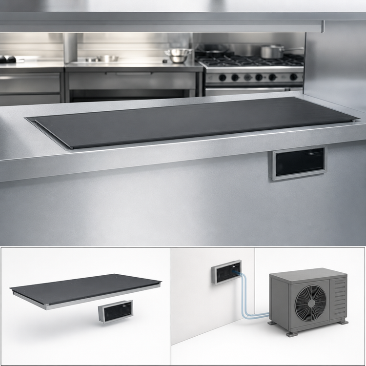 Product image #3 for Hatco HCSBFX-48-I Built-In Flush Top Hot/Cold Shelf, 48-Inch x 19.5-Inch Surface, Remote Refrigeration, Hardcoat Aluminum