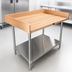 Thumbnail image #3 for Advance Tabco Bakers' Top Work Table with 1-3/4 Inch Wood Top, 4 Inch Rear and Side Splashes, Stainless Steel Undershelf, 60 x 36 Inches